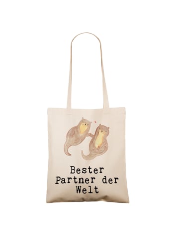 Mr. & Mrs. Panda Freizeittasche Otter Bester Partner der Welt mi... in Creme