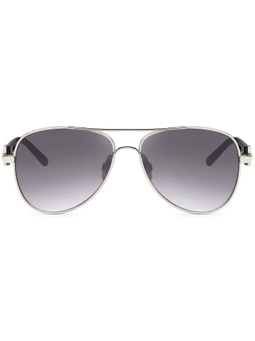 styleBREAKER Piloten Sonnenbrille in Silber-Schwarz / Grau verlaufend