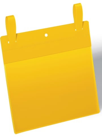 Durable Gitterboxtasche mit Lasche A5 quer PP gelb Packung mit 50 Stück