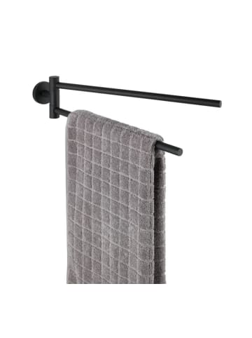 Wenko Handtuchhalter BOSIO, doppelt in Schwarz, (B) 5,5 x (H) 9 x (L) 43 cm