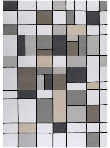 ESPRIT Kurzflorteppich Buttons in grau taupe