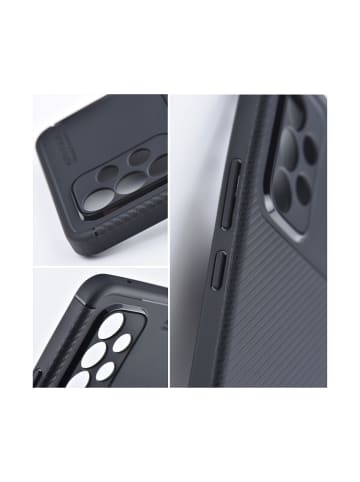 COFI 1453 Silikon Hülle Bumper Carbon kompatibel mit Samsung Galaxy Xcover 7 in Schwarz