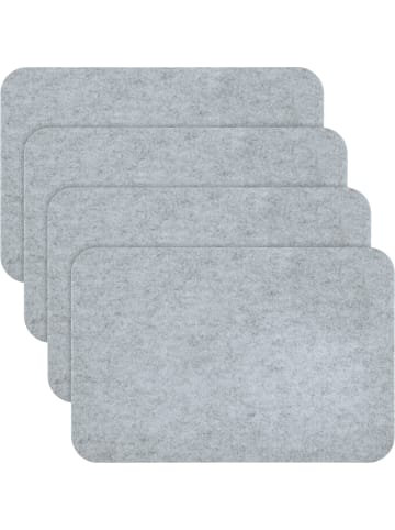 Erwin Müller Filz Tischset 4er-Pack Beja in hellgrau