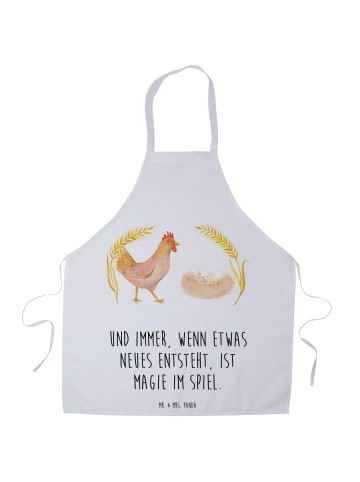 Mr. & Mrs. Panda Kochschürze Huhn Stolz mit Spruch in Weiß