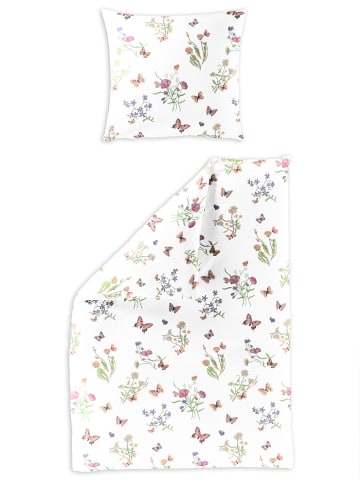 Bierbaum Bierbaum Mako-Satin Bettwäsche - Blümchen, Schmetterlinge in weiß