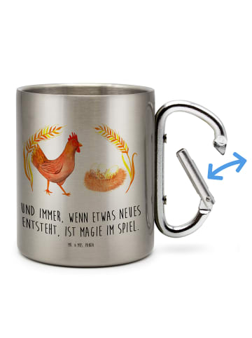 Mr. & Mrs. Panda Tasse Huhn Stolz mit Spruch in Silber