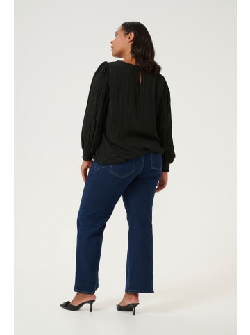 KAFFE curve Langarm-Bluse KClio in Black Deep