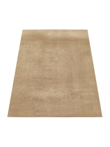 KADIMA DESIGN Teppich Kurzflor waschbar Unifarben Wohnzimmer in Natur