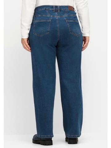 sheego Weite Jeans in dark blue denim