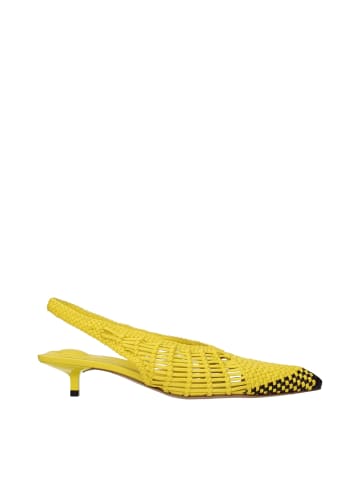 Jacquemus Gelb Leder Flach Sandalen