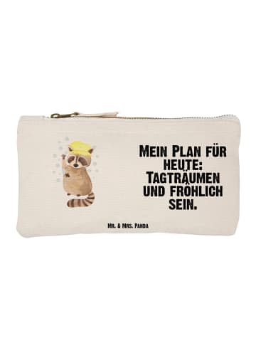 Mr. & Mrs. Panda Schminktasche Waschbär mit Spruch in Weiß