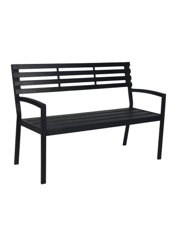 relaxdays Gartenbank in Schwarz - (B)128 x (H)88 x (T)59 cm
