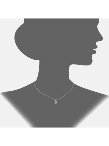 Diamant L'éternel Halskette mit Anhänger aus 750 Weißgold mit Diamant mit Smaragd