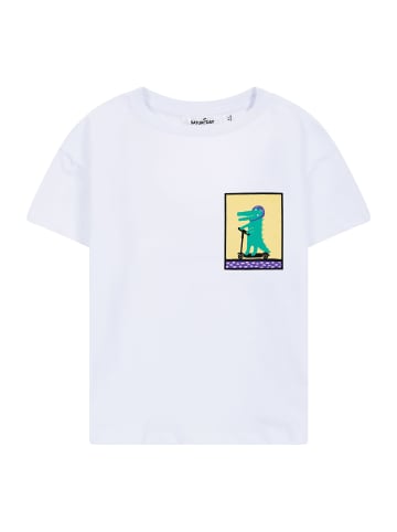 SATURNDAY T-Shirt mit Krokodil Print in Weiß