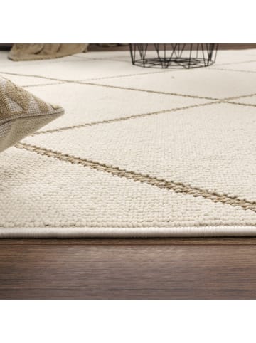 KADIMA DESIGN Teppich Kurzflor Geometrisch Wohnzimmer in Beige