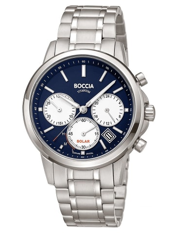 Boccia Herrenuhr Solar Chronograph Titan Blau