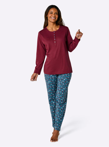 WITT WEIDEN Schlafanzug in dunkelrot-topas-bedruckt