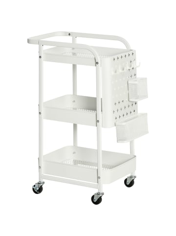 HOMCOM Servierwagen-51,5L x 32B x 75,6H cm-Weiß