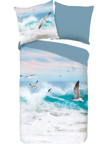 Good Morning Renforcé Wendebettwäsche in hellblau