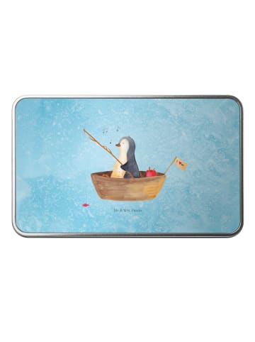 Mr. & Mrs. Panda Aufbewahrungsbox Pinguin Angelboot ohne Spruch in Eisblau