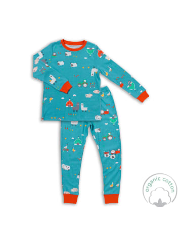 Schlummersack Kinder-Pyjama aus Bio Baumwolle in Blau