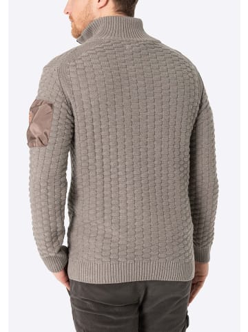 Timezone Strickpullover 3D-Schachbrettmuster Ärmeltasche in Beige