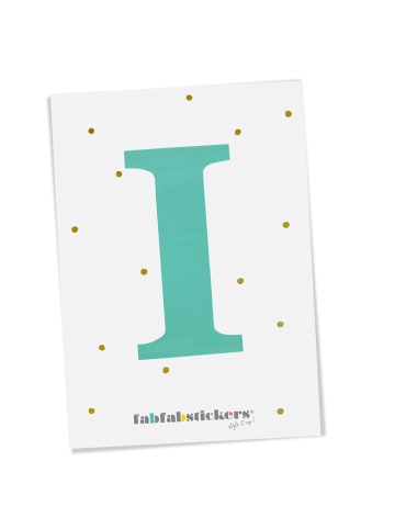 Fabfabstickers Buchstabe "I" aus Stoff in Green-Mix zum Aufbügeln