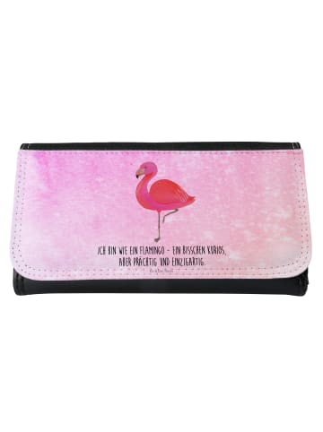 Mr. & Mrs. Panda Damen Portemonnaie Flamingo Classic mit Spruch in Aquarell Pink