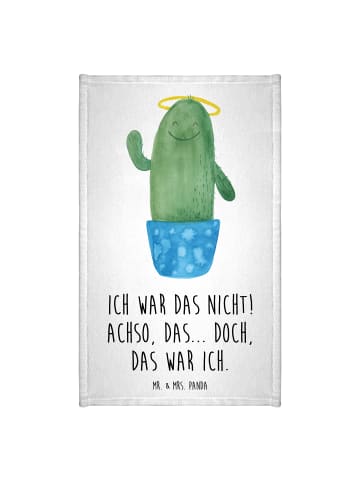 Mr. & Mrs. Panda Gästehandtücher Kaktus Heilig mit Spruch in Weiß