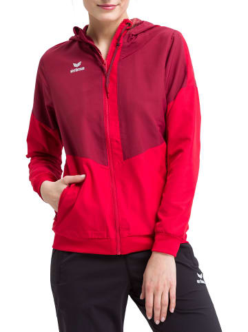 erima Damen Squad Tracktop Jacke mit Kapuze in bordeaux/rot