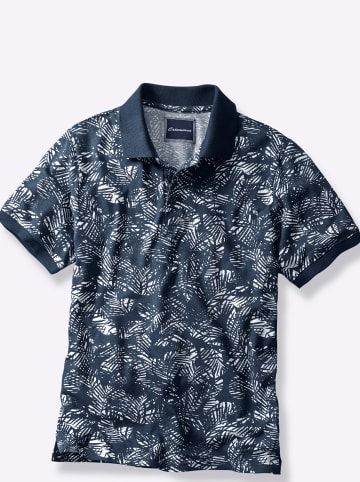 WITT WEIDEN Kurzarmshirt in dunkelblau-weiß-gemustert