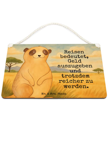 Mr. & Mrs. Panda holzbild Erdmännchen Design mit Spruch in Weiß