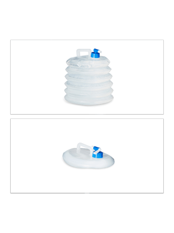 relaxdays 4er Set Wasserkanister in Transparent/Blau 10 Liter
