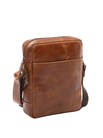 SID & VAIN Leder-Umhängetasche echt Leder Schultertasche groß braun DUBLIN in braun