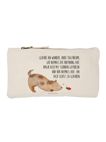 Mr. & Mrs. Panda Schminktasche Hund Marienkäfer mit Spruch in Weiß