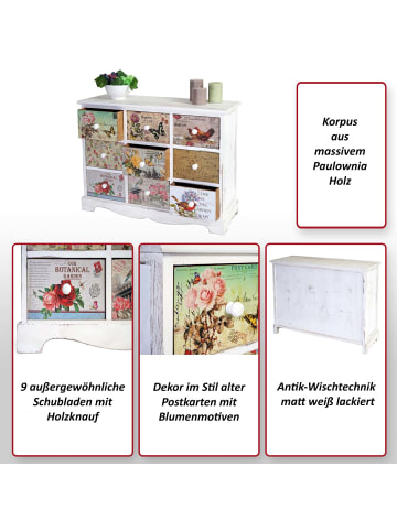 MCW Kommode Arnhem im Shabby-Look mit 9 Schubladen, Standard