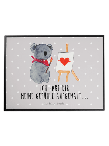 Mr. & Mrs. Panda Schreibunterlage Koala Künstler mit Spruch in Grau Pastell