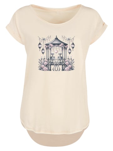 F4NT4STIC Long Cut T-Shirt Skelett Paar Valentinstag in Whitesand