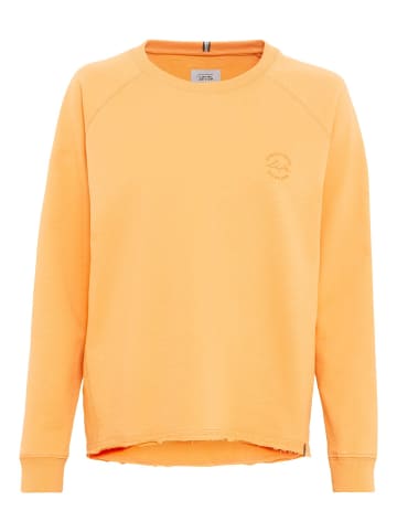 Camel Active Rundhals Sweatshirt mit tonalem Rubber Print in Orange