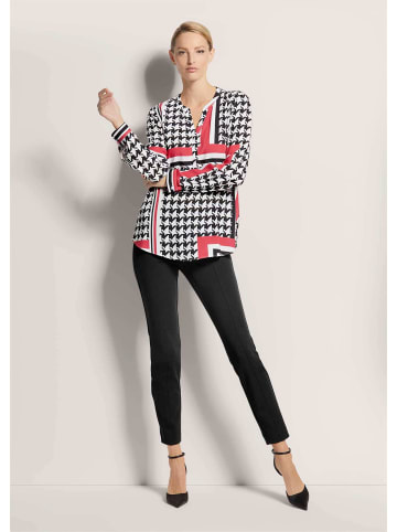 MADELEINE Tunika-Bluse in schwarz / weiß / rot