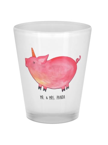 Mr. & Mrs. Panda Schnapsglas Einhorn Schwein ohne Spruch in Transparent