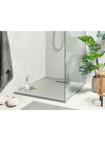 Beliani 2-tlg Duschwanne AZZURRO in Grau