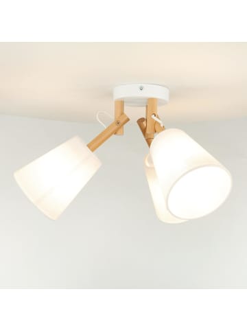 Licht-Erlebnisse Deckenlampe (B)42 x (L)42 x (H)31 cm in Holz Weiß