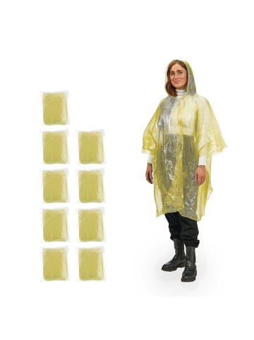 relaxdays 10 x Regenponcho in Gelb
