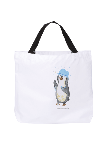 Mr. & Mrs. Panda Shopper Pinguin Duschen ohne Spruch in Weiß