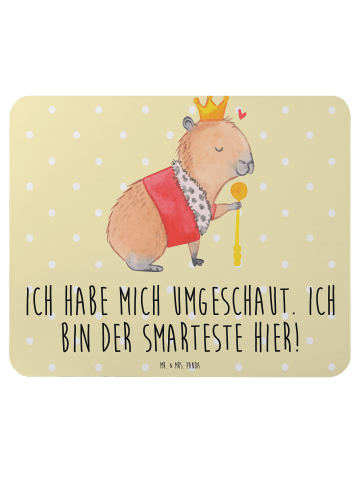 Mr. & Mrs. Panda mousematte Capybara König mit Spruch in Gelb Pastell