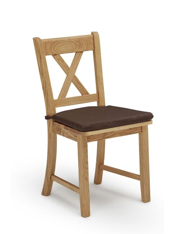 58 aufm Kessel ESSZIMMERSTUHL (2er-Set) Dedra Massivholz 47 x 53 x 90 Wildeiche/Braun