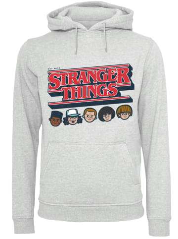 F4NT4STIC Hoodie Stranger Things Caricature Logo Netflix TV Series in grau meliert