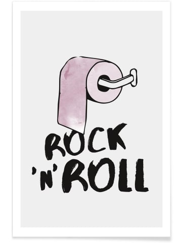 Juniqe Poster "Rock 'n' Roll" in Rosa & Schwarz