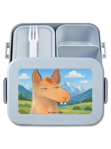 Mr. & Mrs. Panda MEPAL Bentobox Lamakopf Genervt Design ohne Spruch in Blau Pastell